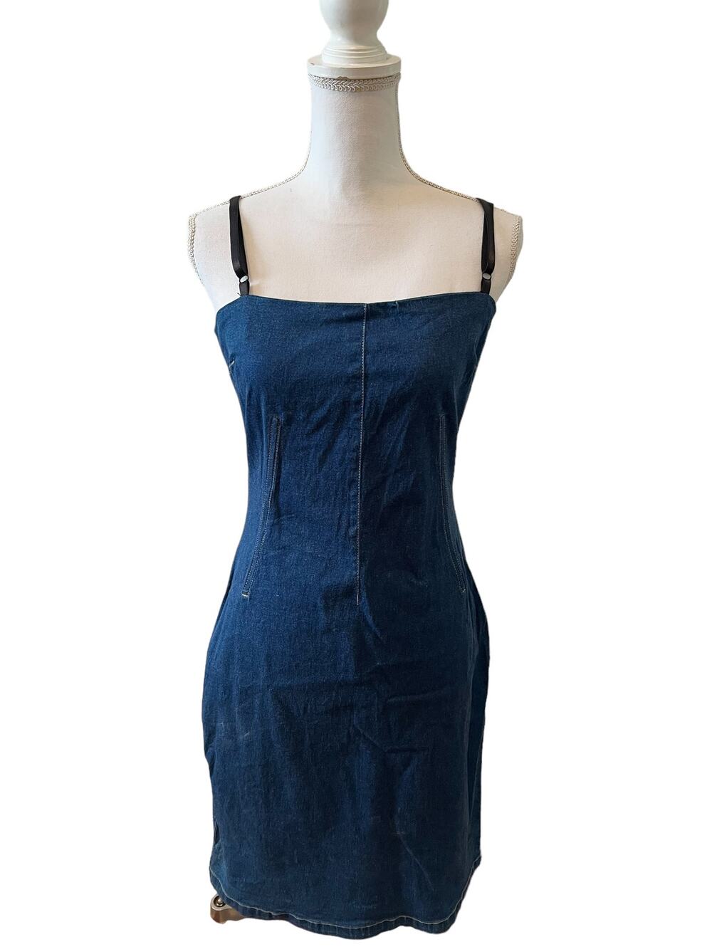 Vintage Y2K Moda International Boned Denim Corset Dress